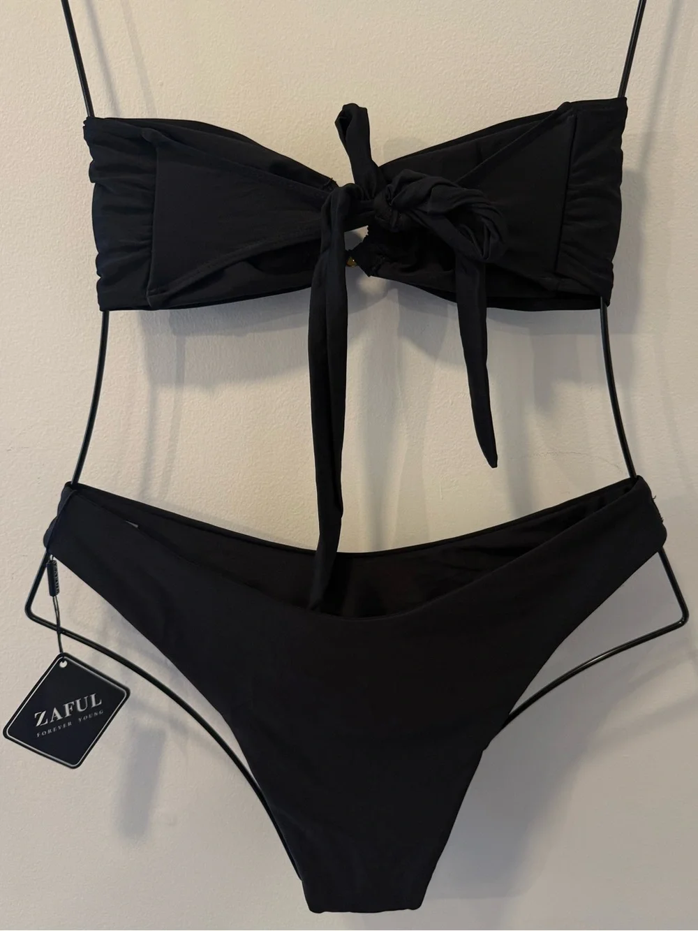 Zaful Black Bandeu Top Size M NWT #Lux-Swim-C
